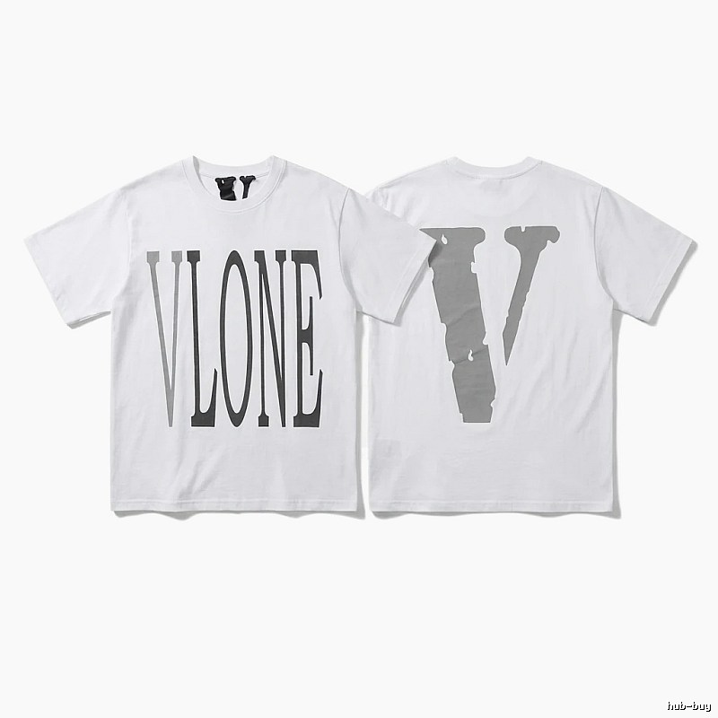 Vlone letter print simple white T-shirt