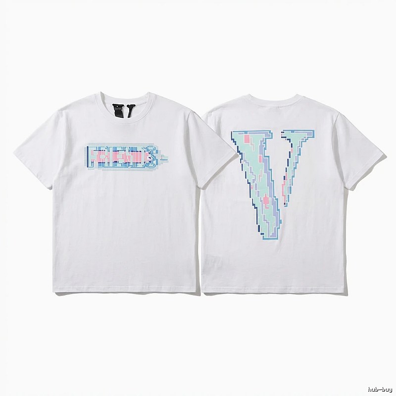 Vlone pixel - style white T - shirt