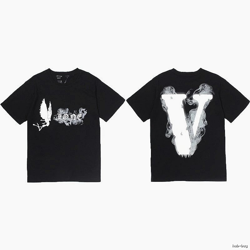 Vlone Premium Style Logo T-shirt Black Purple Vlone for Minimal Outfits
