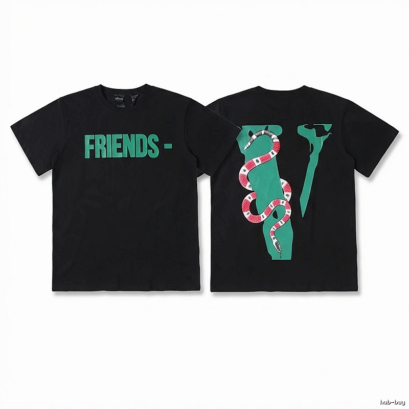Vlone Snake Print Style Black T-shirt