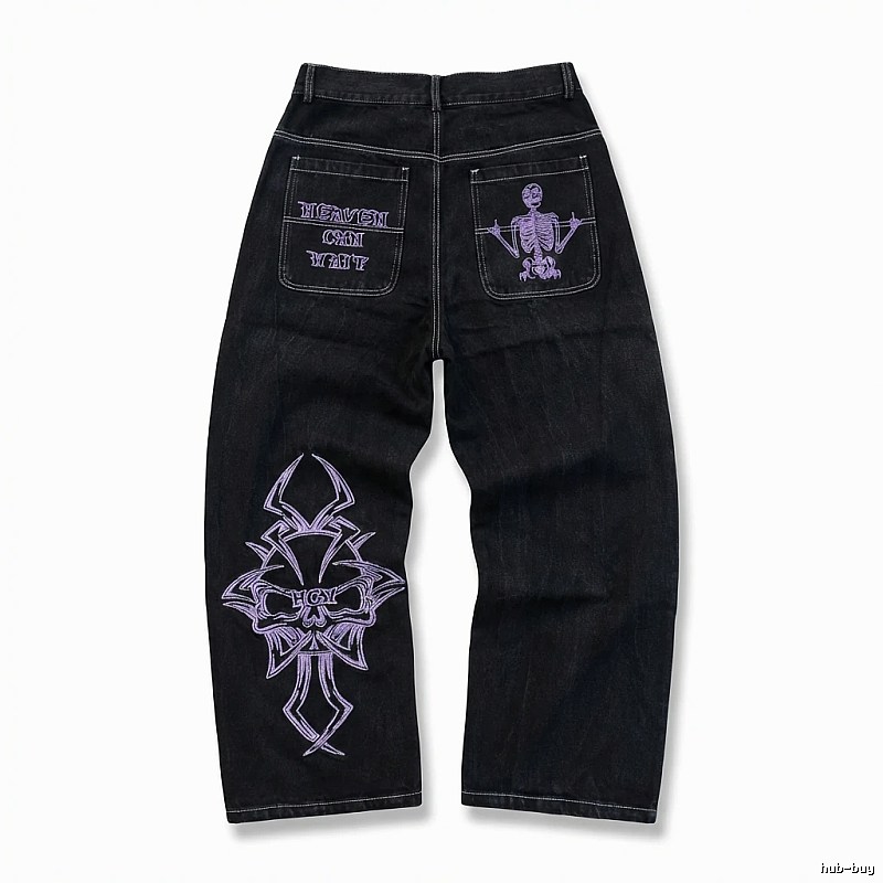 Y2K-style black trendy and cool jeans