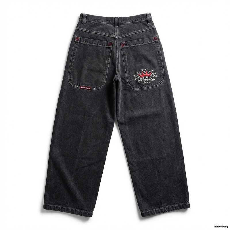 Y2K style retro black jeans